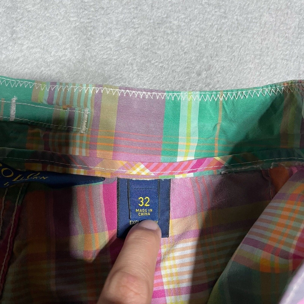 Polo Ralph Lauren Swim Trunks Mens 32 Board Shorts Plaid Colorful Beach‎ Surf - Picture 6 of 8